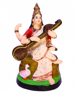 Paper mache Saraswathi (Antique)