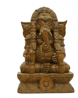 Wood Karpaga Vinayagar (Teek Wood Polish)