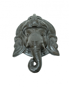 wood Ganesh Face (Black Polish)