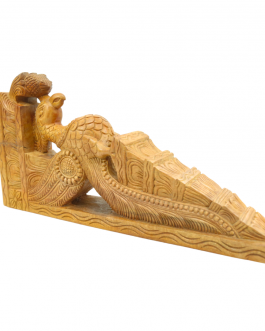 Wood Peacock Wall Mount Bracket (Teek Wood Polish)