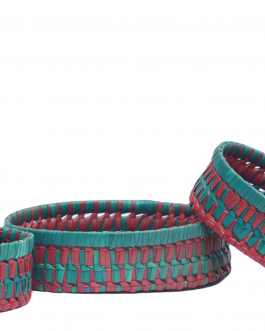 Palm leaf Oval Tray Full Set