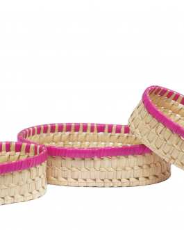 Palm leaf 3 in 1 Oval Tray Full Set