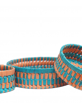 Palm leaf 3 in 1 Round Tray Full Set