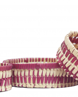 Palm leaf 3 in 1 Round Tray Full Set