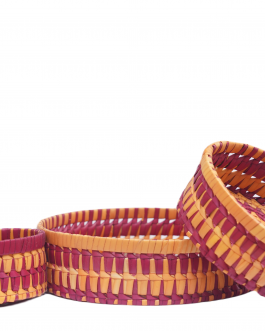 Palm leaf 3 in 1 Round Tray Full Set