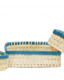 Palm leaf 3 in 1 Square Tray Full Set