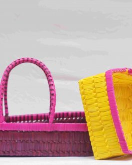 Palm Leaf Rectangle Hamper Basket