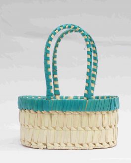 Palm Leaf Oval Basket Double Handle