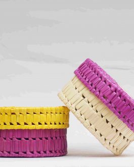 Palm leaf Round Box Medium