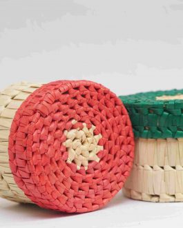 Palm Leaf Round Box Small