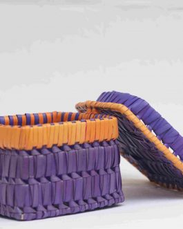 Palm Leaf Hinged Square Box