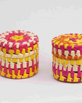 Palm Leaf 3×3 Round Box