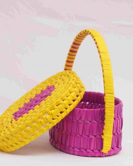 Palm Leaf Oval Handle Box