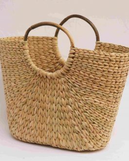 Palm leaf M Handle Bag