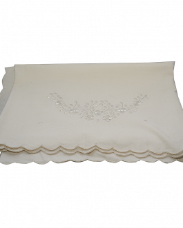 Hand Embroidery Bed Spread Single Silver