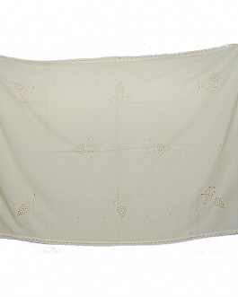 Hand Embroidery White Table Cloth Medium