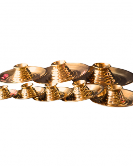 Brass Karpura plate set of 8