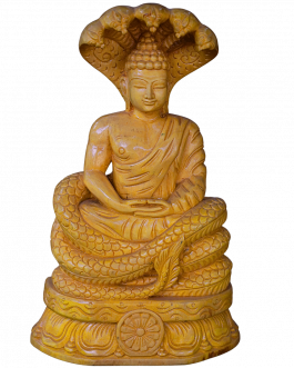 Maavulinga Wood Buddha With Snake
