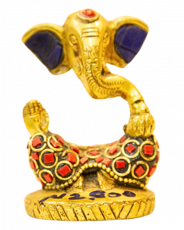 Brass Vinayagar Face With Stone