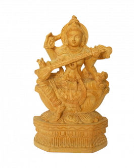 Wooden Saraswathi