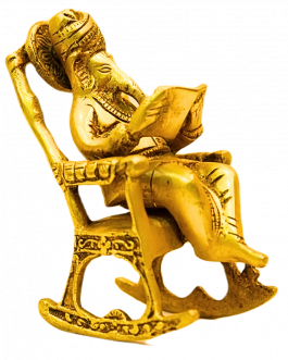 Brass Casy Chair With Ganesh