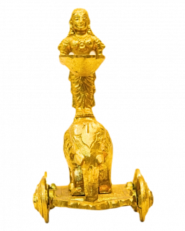 Brass Elephant With Wheel