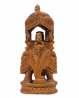 White Wood Ambari Carved