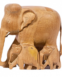 White Wood Elephant