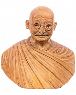 White Wood Gandhi Bust