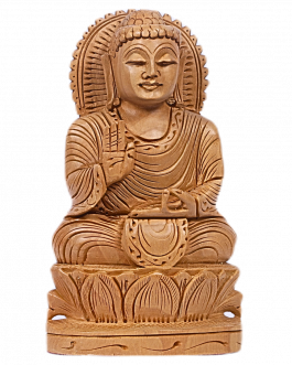 White Wood  Buddha
