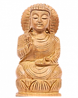 White Wood  Buddha