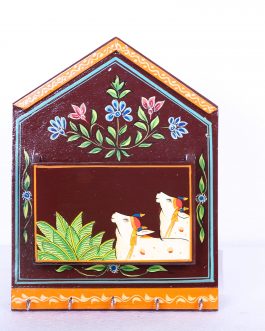 Wood Key Stand With Letter Holder