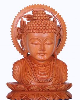 White Wood 7 Inch Buddha Bust
