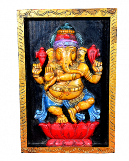 Wood Ganesh With Frame