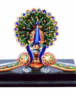 Wood Peacock with base