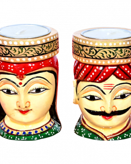 White Wood Candle stand set