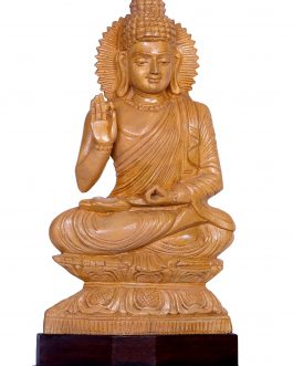 White wood 12 inch Buddha