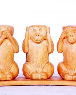 White wood Monkey set