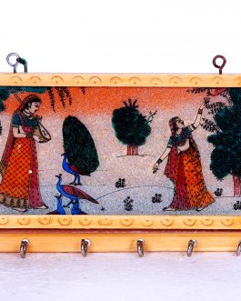 Wood 8*4 Gem Stone Key Hanger