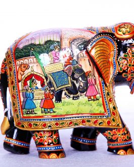 Wood 6 Inch Elephant Patha Painted