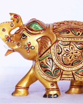 Wood 5 Inch Elephant Painted