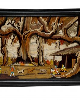 36X60 Inch Rosewood Village Scenery Panel