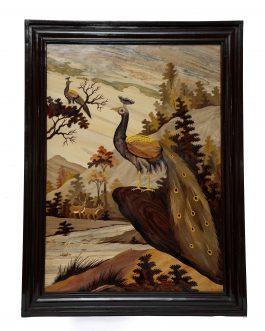 36X48  Inch Rosewood Peacock Panel
