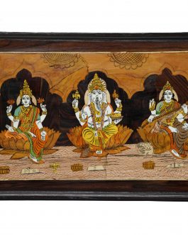 18X30 Inch rosewood Lakshmi Ganesh Saraswathi