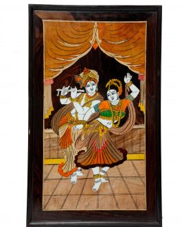 18X30 Inch Rosewood Radha Krishna Panel
