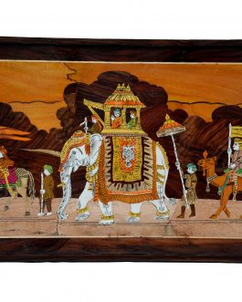18X30 Inch Rosewood Dasara Procession Panel