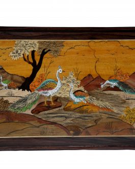 18X30 Inch Rosewood peacock Panel