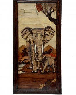 24X48 Inch Rosewood Elephant Panel
