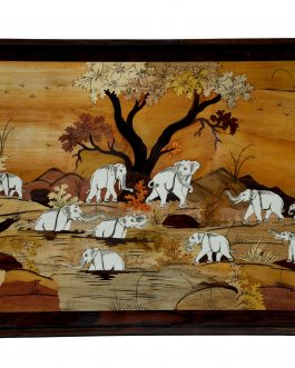 24X36 Inch Rosewood Elephant Panel
