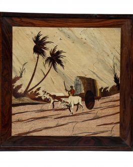 18×18 Inch Rosewood Bullockcart Panel